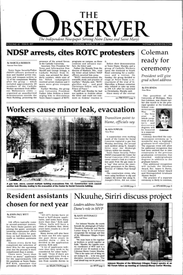 NDSP Arrests, Cites ROTC Protesters Colem An