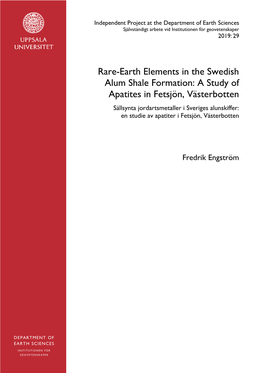 Rare-Earth Elements in the Swedish Alum Shale Formation: a Study Of