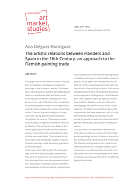 Ana Diéguez-Rodríguez the Artistic Relations Between Flanders and Spain in the 16Th Century: an Approach to the Flemish Painting Trade