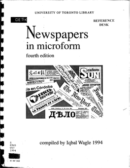 Newspapersinmicroform.Pdf (4.978Mb)