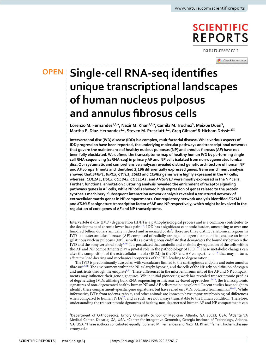 Single-Cell RNA-Seq Identifies Unique Transcriptional Landscapes Of