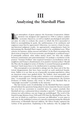 Analyzing the Marshall Plan