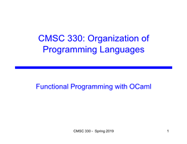 Functional Programming with Ocaml