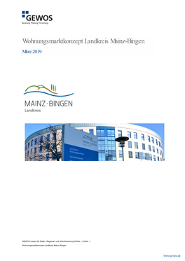 Wohnungsmarktkonzept Landkreis Mainz-Bingen