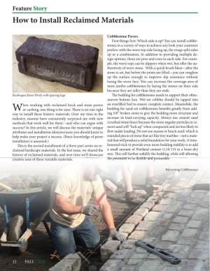 How to Install Reclaimed Materials by Scott Smith, Experienced Brick & Stone