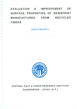 Evaluation & Improvement of Surface Properties of Newsprint