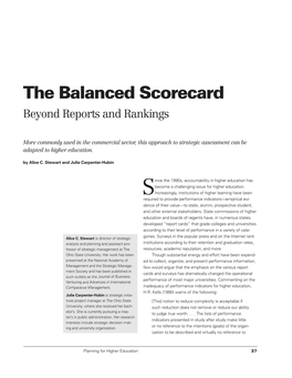 The Balanced Scorecard Beyond Reports and Rankings