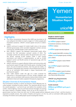 Humanitarian Situation Report