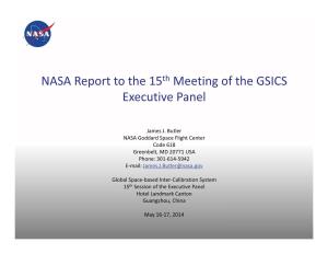 NASA Report to the 15Th Meeting of the GSICS Executive Panel