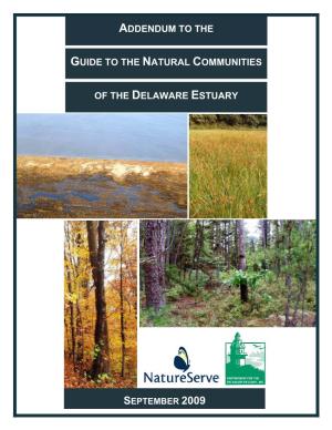 Addendum to the Guide to the Natural Communities of the Delaware Estuary