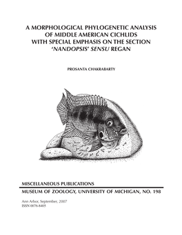A Morphological Phylogenetic Analysis of Middle American Cichlids with Special Emphasis on the Section ‘Nandopsis’ Sensu Regan