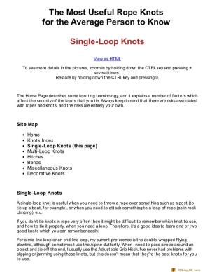 Single-Loop Knots