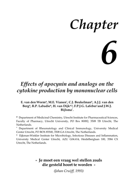 Chapter 6: Effects of Apocynin and Analogs on the Cytokine