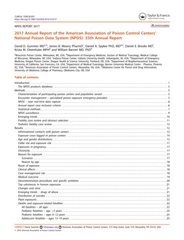 2017 Annual Report of the American Association of Poison Control Centers’ National Poison Data System (NPDS): 35Th Annual Report