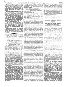 CONGRESSIONAL RECORD— Extensions of Remarks E715 HON