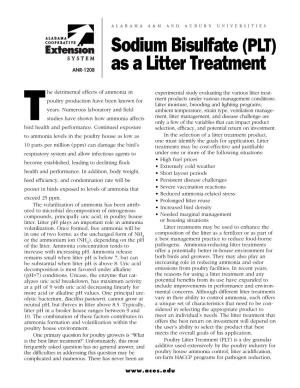 (PLT) As a Litter Treatment