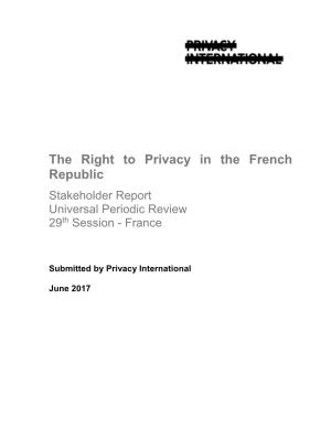 The Right to Privacy in the French Republic