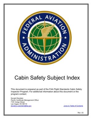Cabin Safety Subject Index