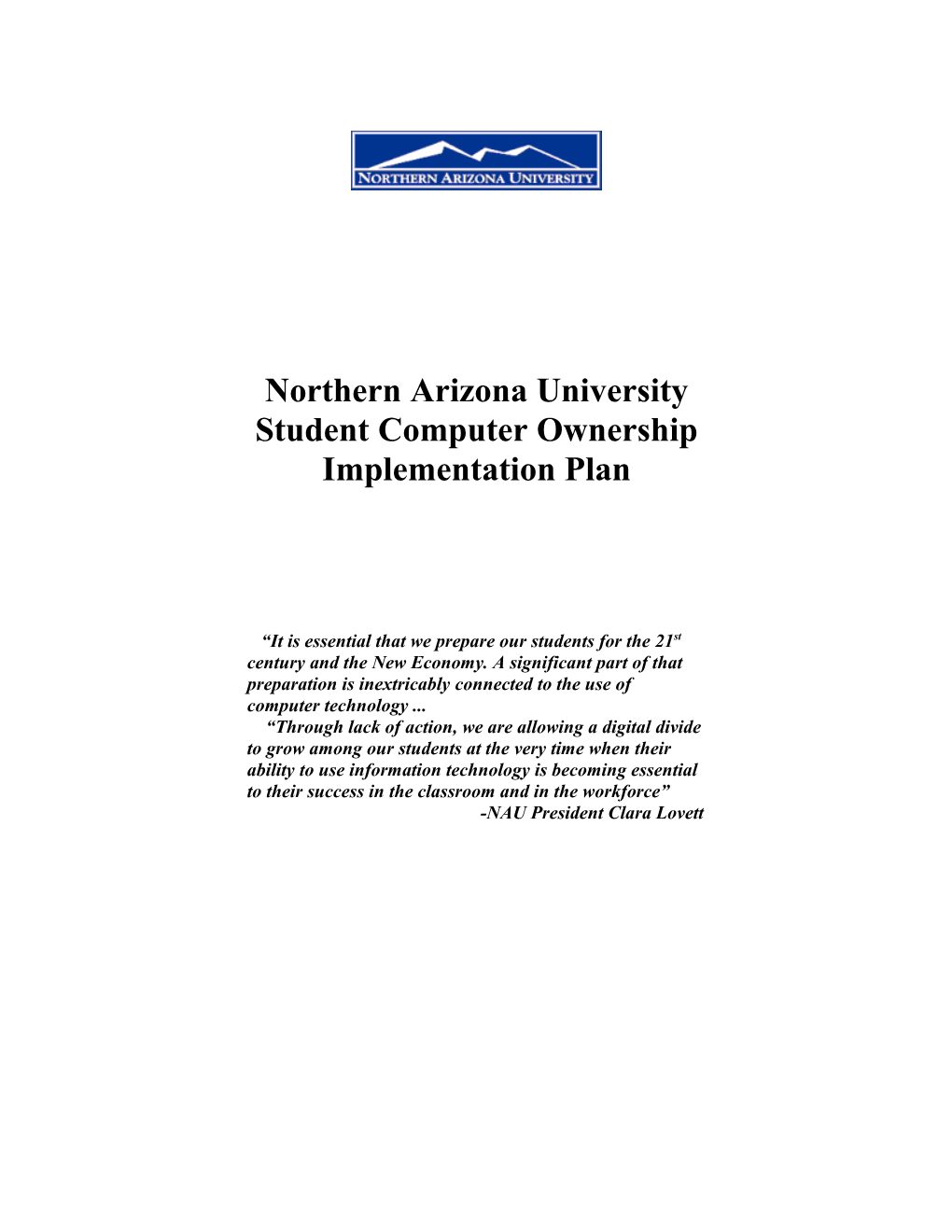 Student Computer Ownership Implementation Plan