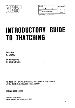 Introductory Guide to Thatching