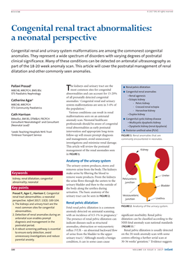 Congenital Renal Tract Abnormalities: a Neonatal Perspective