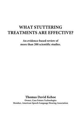 What Stuttering Treatments Are Effective?