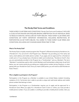 The Nordy Club Terms and Conditions