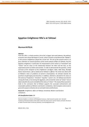 Egyptian Enlightener Rifa‛A At-Tahtawi