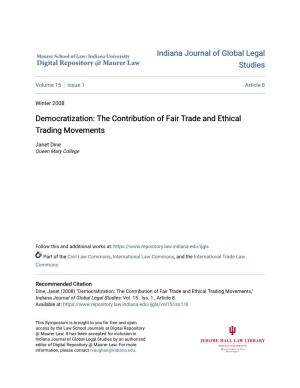 Democratization: the Contribution of Fair Trade and Ethical Trading Movements