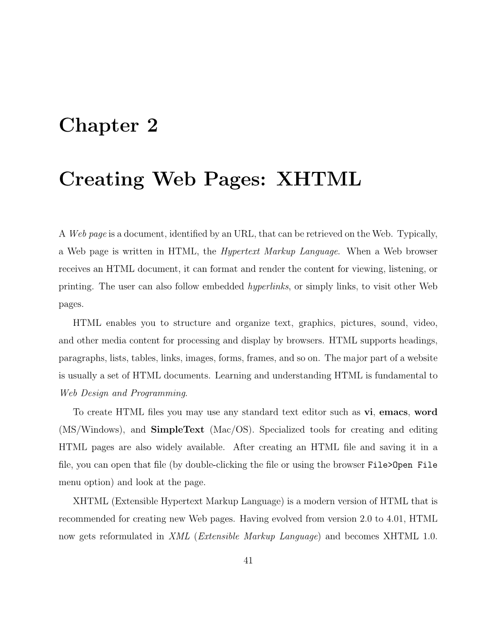 Chapter 2 Creating Web Pages: XHTML