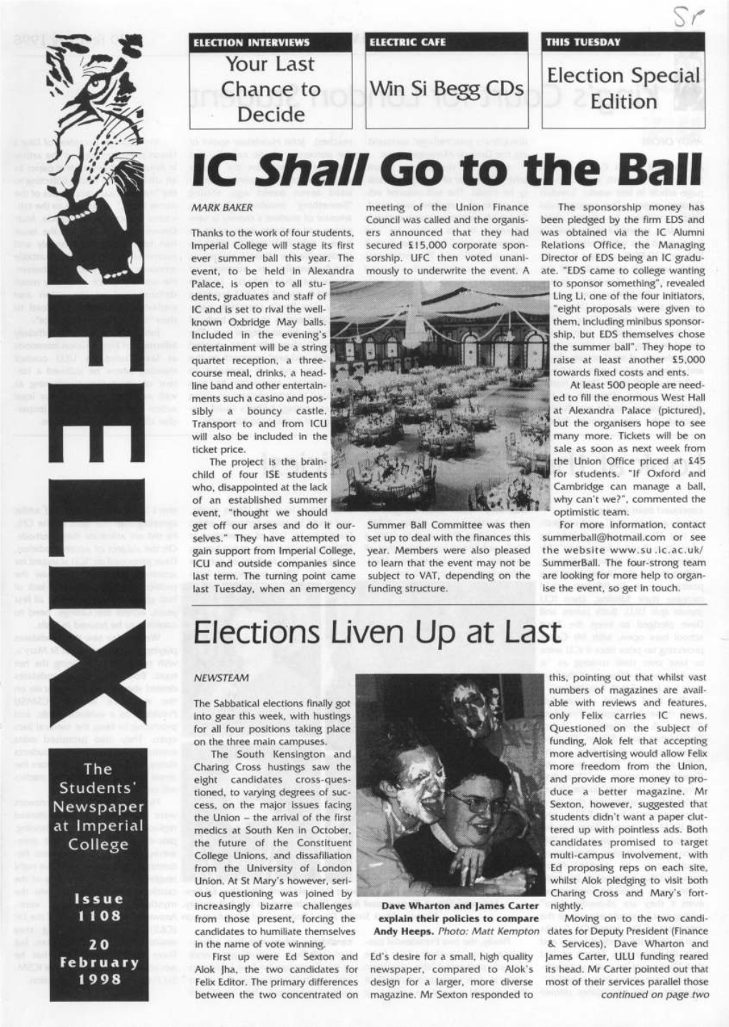 Felix Issue 1103, 1998