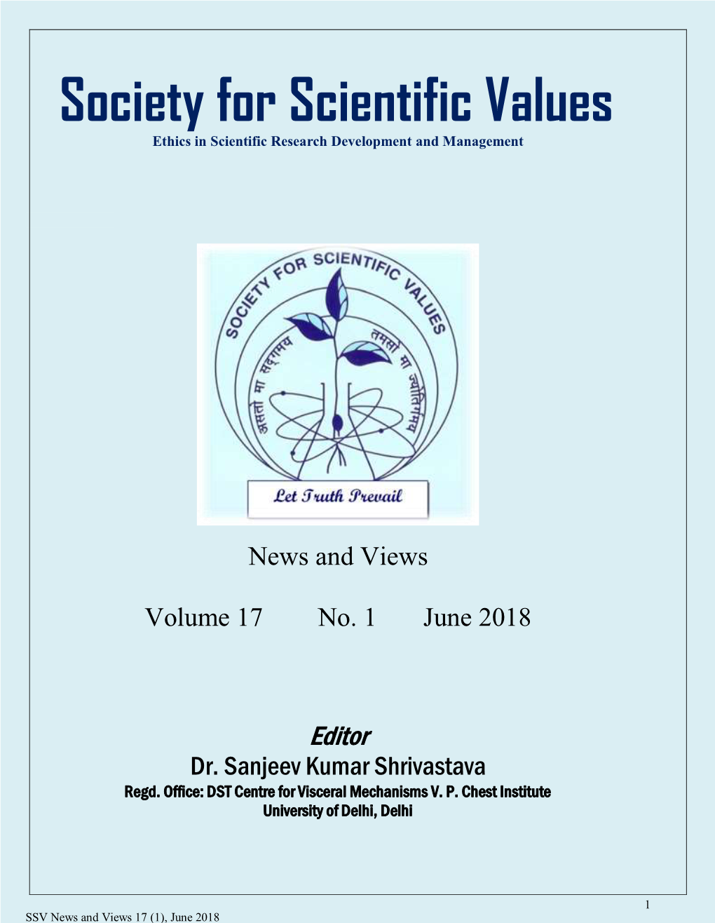 News and Views Volume 17 No. 1 June 2018