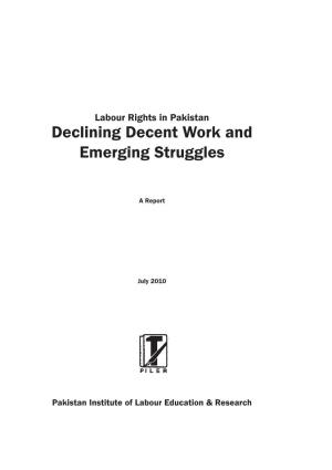 Declining Decent Work and Emerging Struggles