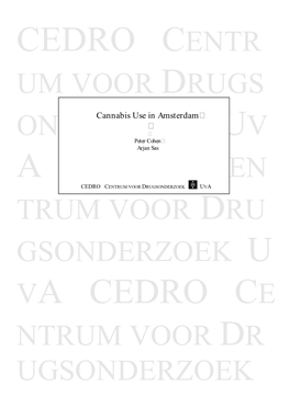 Cannabis Use in Amsterdam