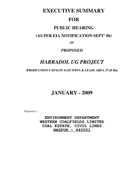 Executive Summary Harradol Ug Project January