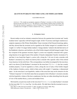 Arxiv:Math-Ph/0305039V2 22 Oct 2003