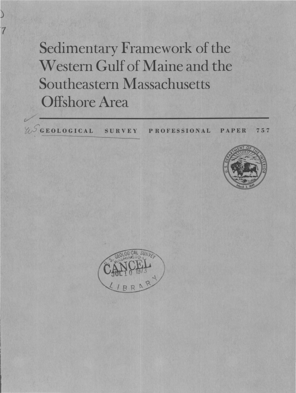 Sedimentary Framework of the Western Gulf of Maine and the Southeastern Massachusetts Offshore Area