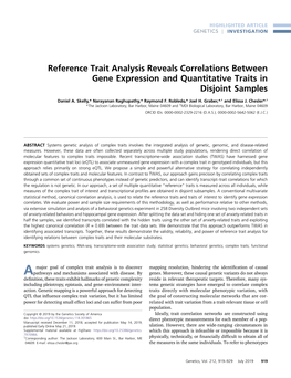 Reference Trait Analysis Reveals Correlations Between Gene Expression and Quantitative Traits in Disjoint Samples