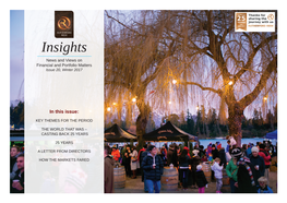 Insights News and Views on Financial and Portfolio Matters Issue 20, Winter 2017