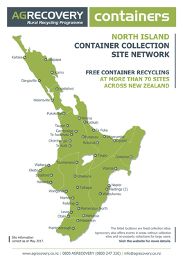 North Island Container Collection Site Network