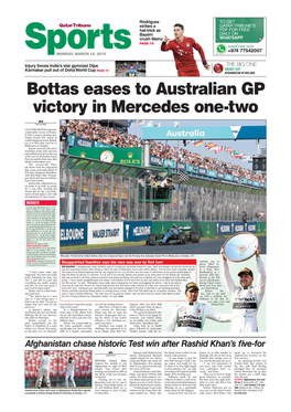 Bottas Eases to Australian GP Victory in Mercedes One-Two