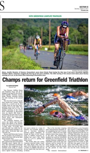 Champs Return for Greenfield Triathlon
