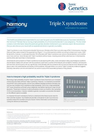 Triple X Syndrome Information for Patients