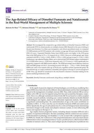 The Age-Related Efficacy of Dimethyl Fumarate and Natalizumab in the Real-World Management of Multiple Sclerosis