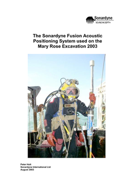 Sonardyne Fusion Acoustic Positioning System Used on the Mary Rose Excavation 2003