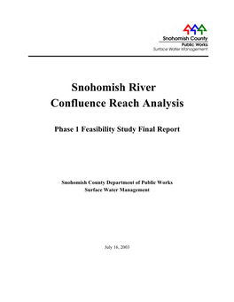 Snohomish River Confluence Reach Analysis