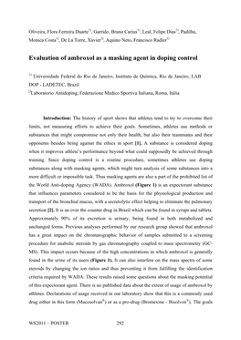 Evaluation of Ambroxol As a Masking Agent in Doping Control