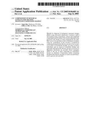 (12) Patent Application Publication (10) Pub. No.: US 2005/0196409 A1 Da0 Et Al