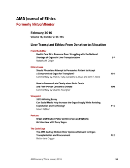 Liver Transplant Ethics: from Donation to Allocation