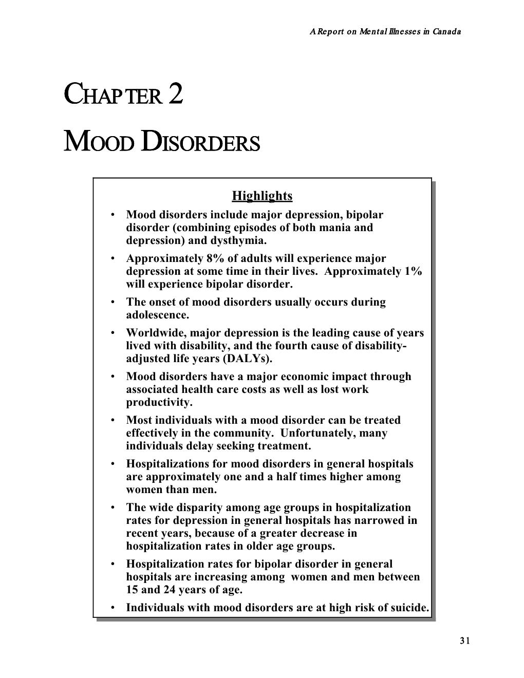 Chapter 2 Mood Disorders